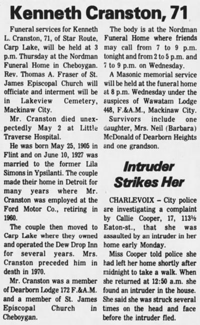 Dew Drop Inn - Former Owner Passes Away May 1977 (newer photo)